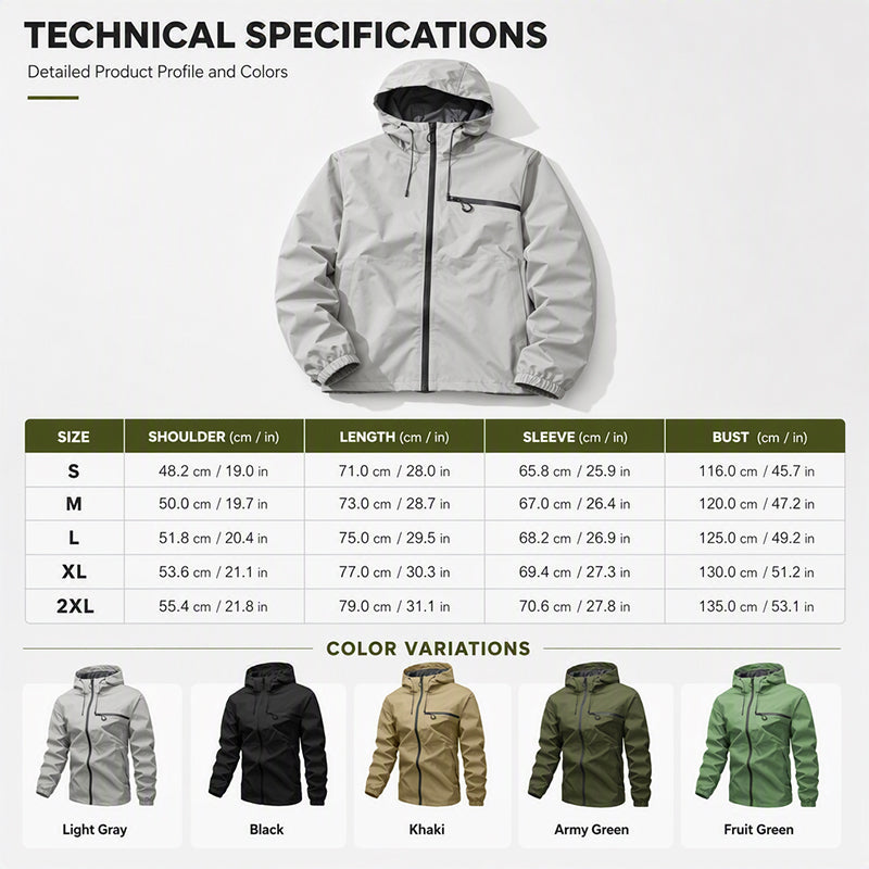 Herren Wasserdichte Oversized Kapuzenjacke für jedes Wetter