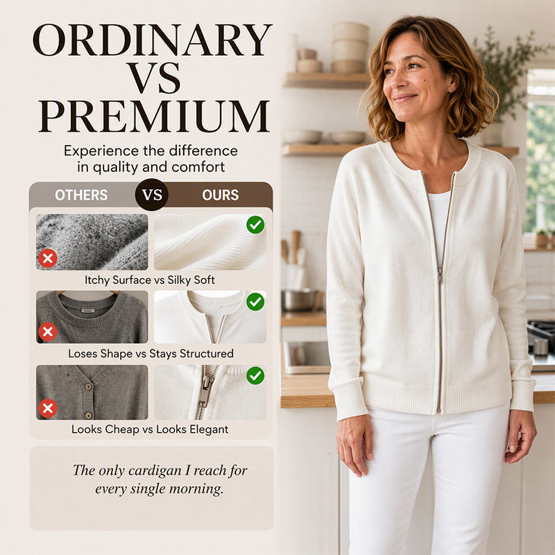 Damen Casual Strickjacke mit Reißverschluss