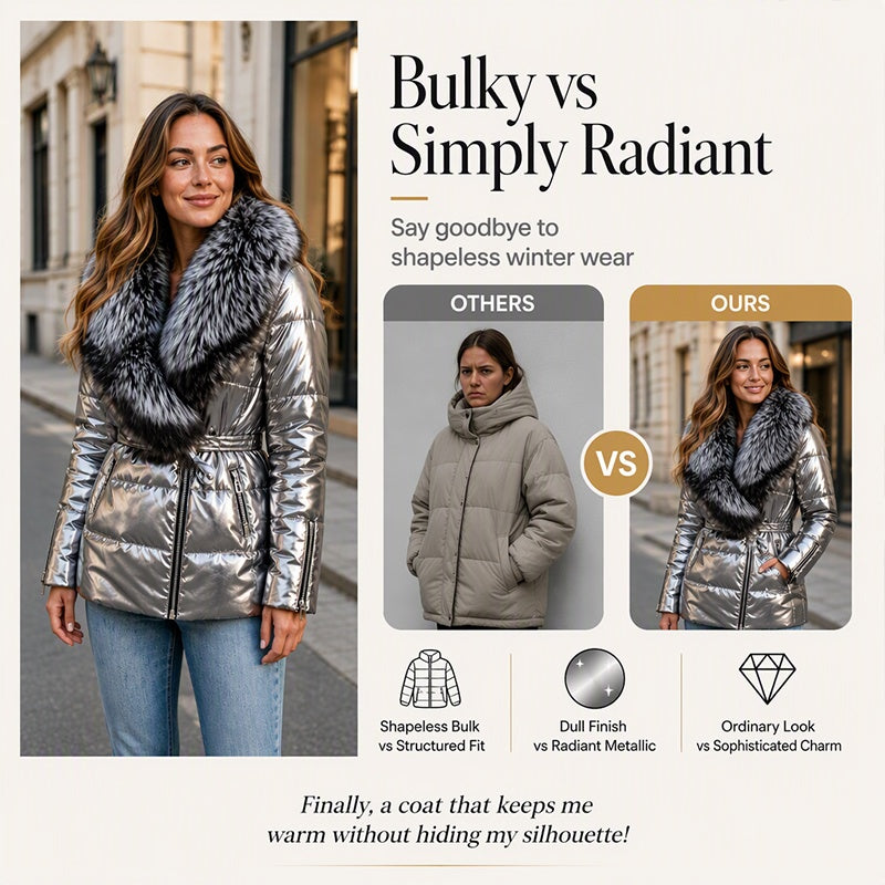 Damen Wattierte Jacke mit Kunstfellkragen