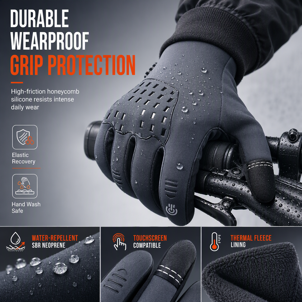 Wasserdichte Winter-Fahrradhandschuhe für Damen und Herren