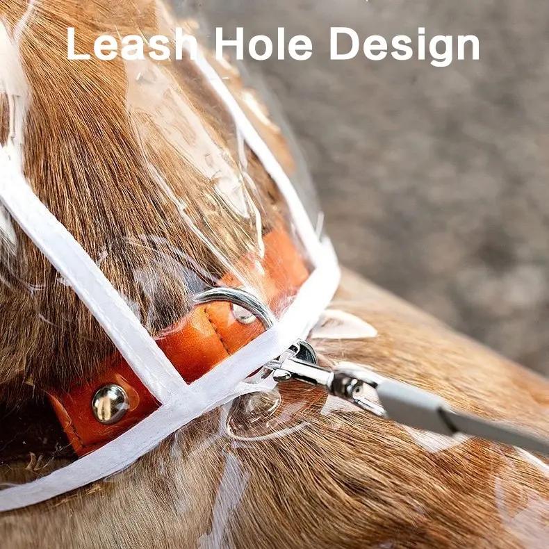 Transparenter Hunde-Regenmantel aus EVA mit Kapuze und verstellbarem Bauchgurt, Größen XS–8XL