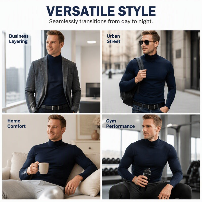 Herren Slim Fit Rollkragenshirt