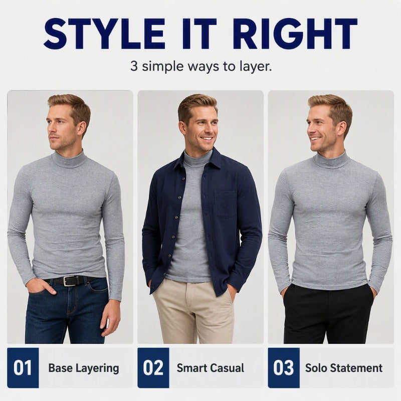 Herren Slim Fit Rollkragenshirt
