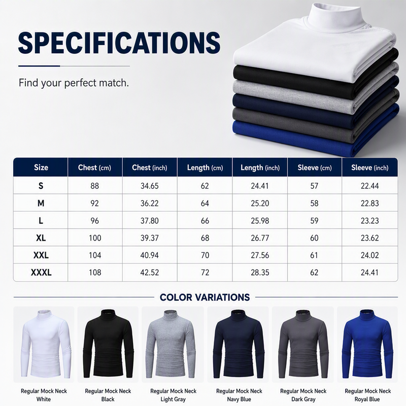 Herren Slim Fit Rollkragenshirt