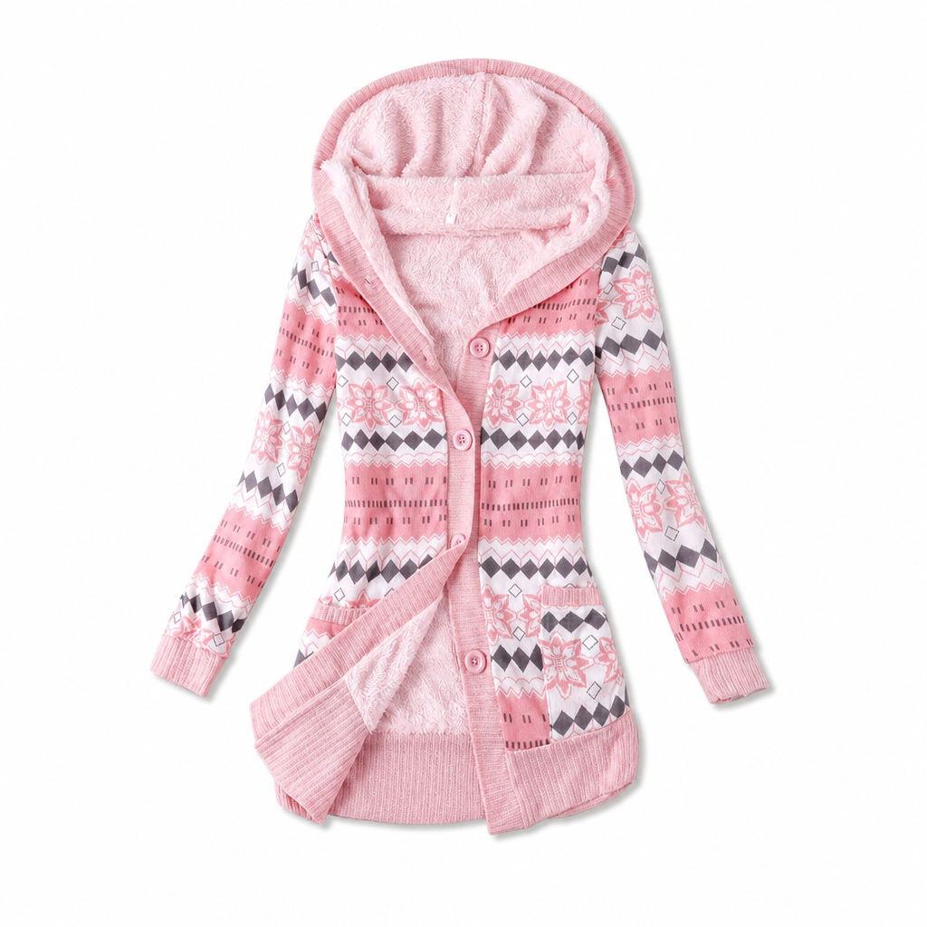 Halblanger Kapuzenpullover für Damen aus Baumwolle