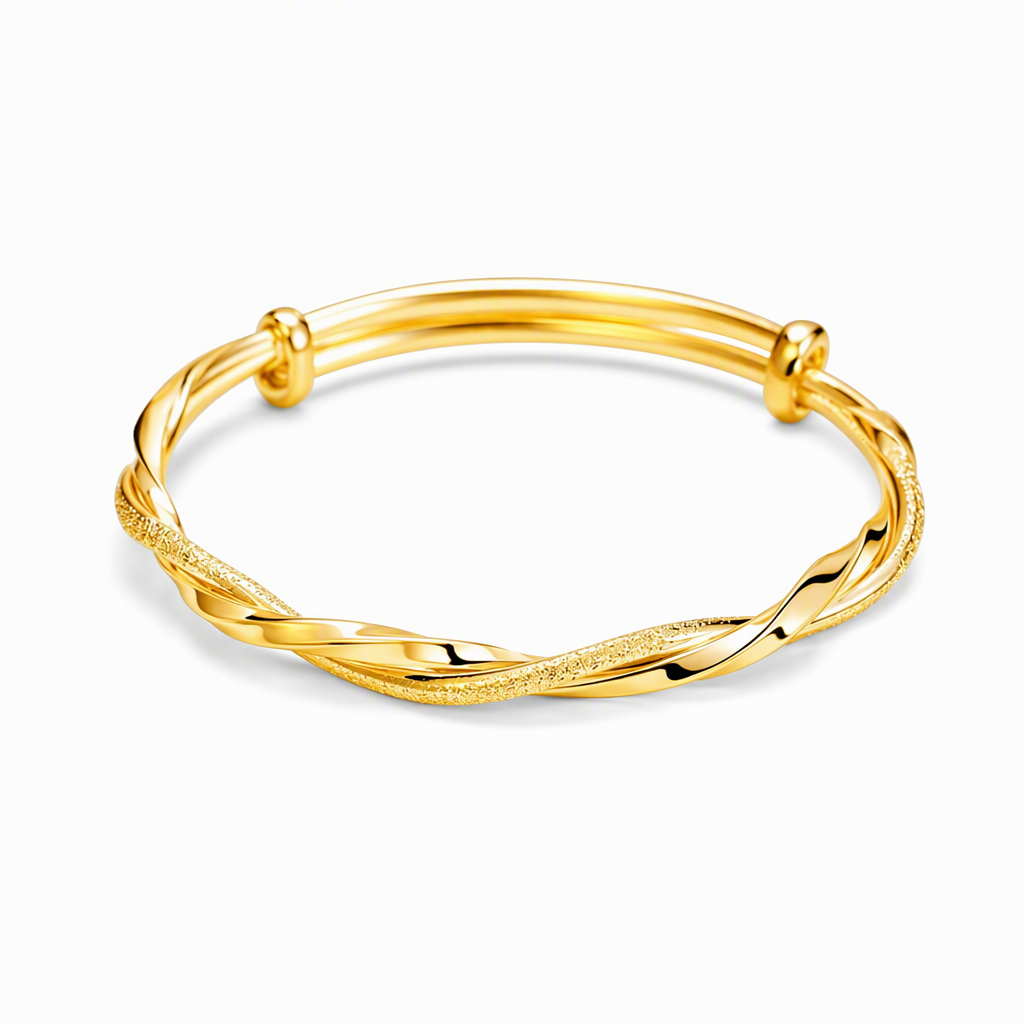 Unendliches Möbius-Twist-Armreif mit gleitendem verstellbarem Verschluss und doppelt strukturiertem Finish