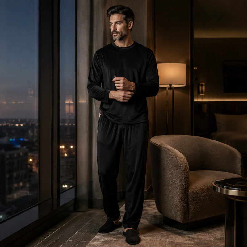 Bequemes Thermisches Samt-Pyjama-Set für Herren