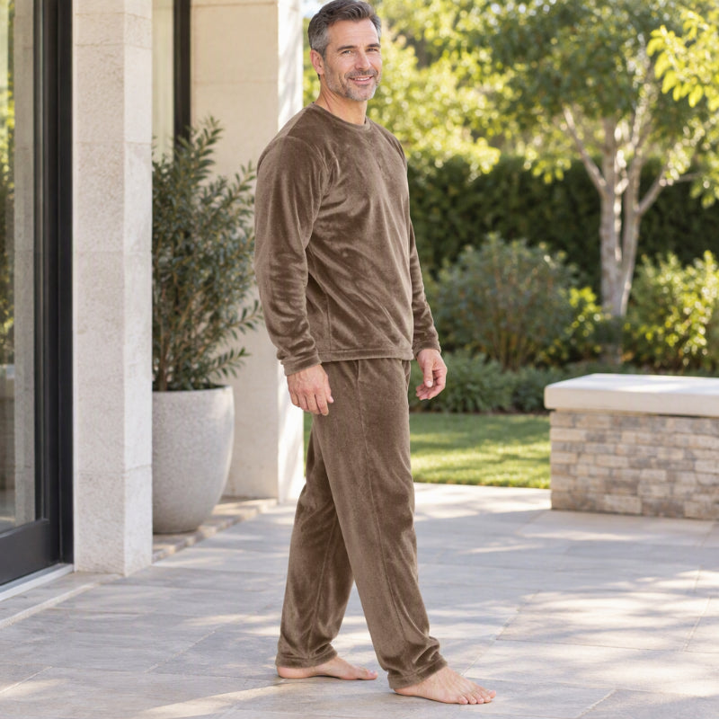 Bequemes Thermisches Samt-Pyjama-Set für Herren