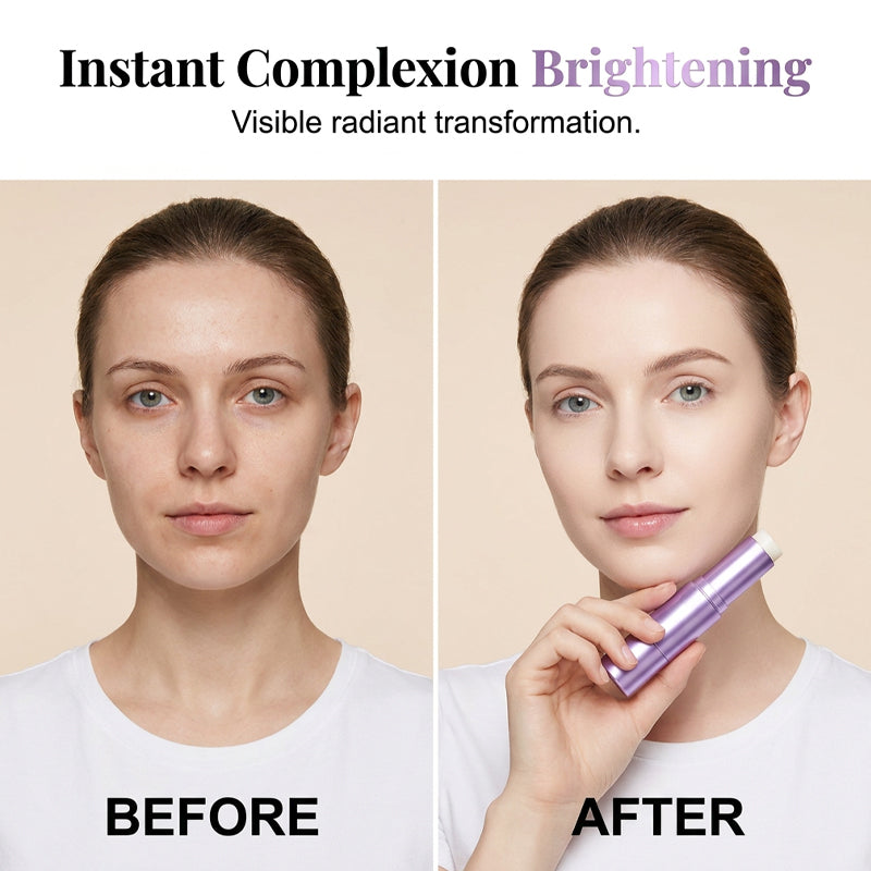 2-in-1 Farbwechselnder Foundation-Stick mit integriertem Pinsel, glatte aufbaubare Deckkraft und einfaches Make-up für unterwegs