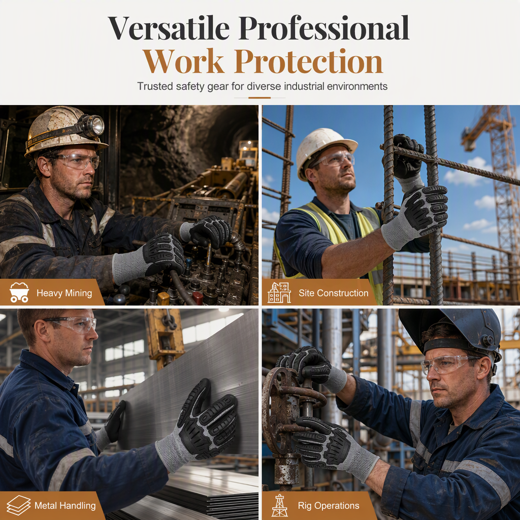 Verstärkte Schlagfeste Arbeitshandschuhe | Heavy Duty Sicherheitshandschuhe, Stoß- & Verschleißschutz für Mechaniker & Bau