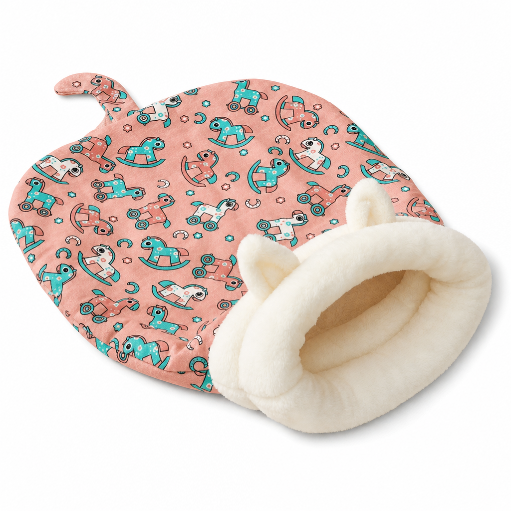 Halbgeschlossener warmer Schlafsack, weiche Tiefschlaf-Haustierhöhle und Decke für Katzen und kleine Hunde