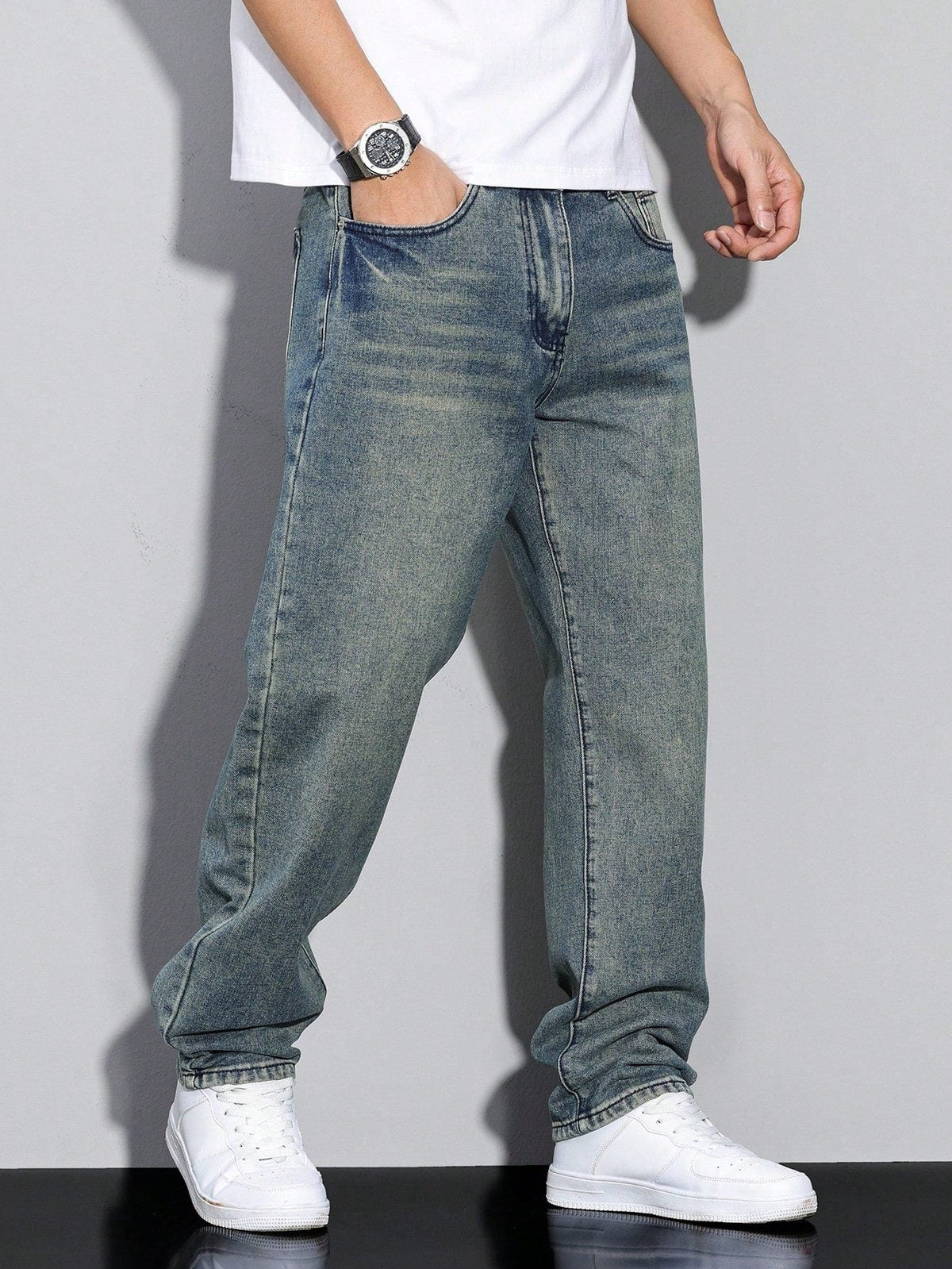 Herren Jeans Gerades Bein – Straight Fit Denim Hose