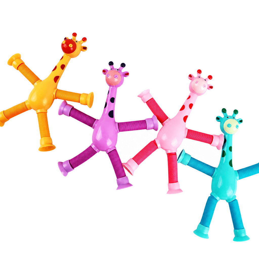 Leuchtende Pop-Tube-Giraffe für sensorisches Spielen