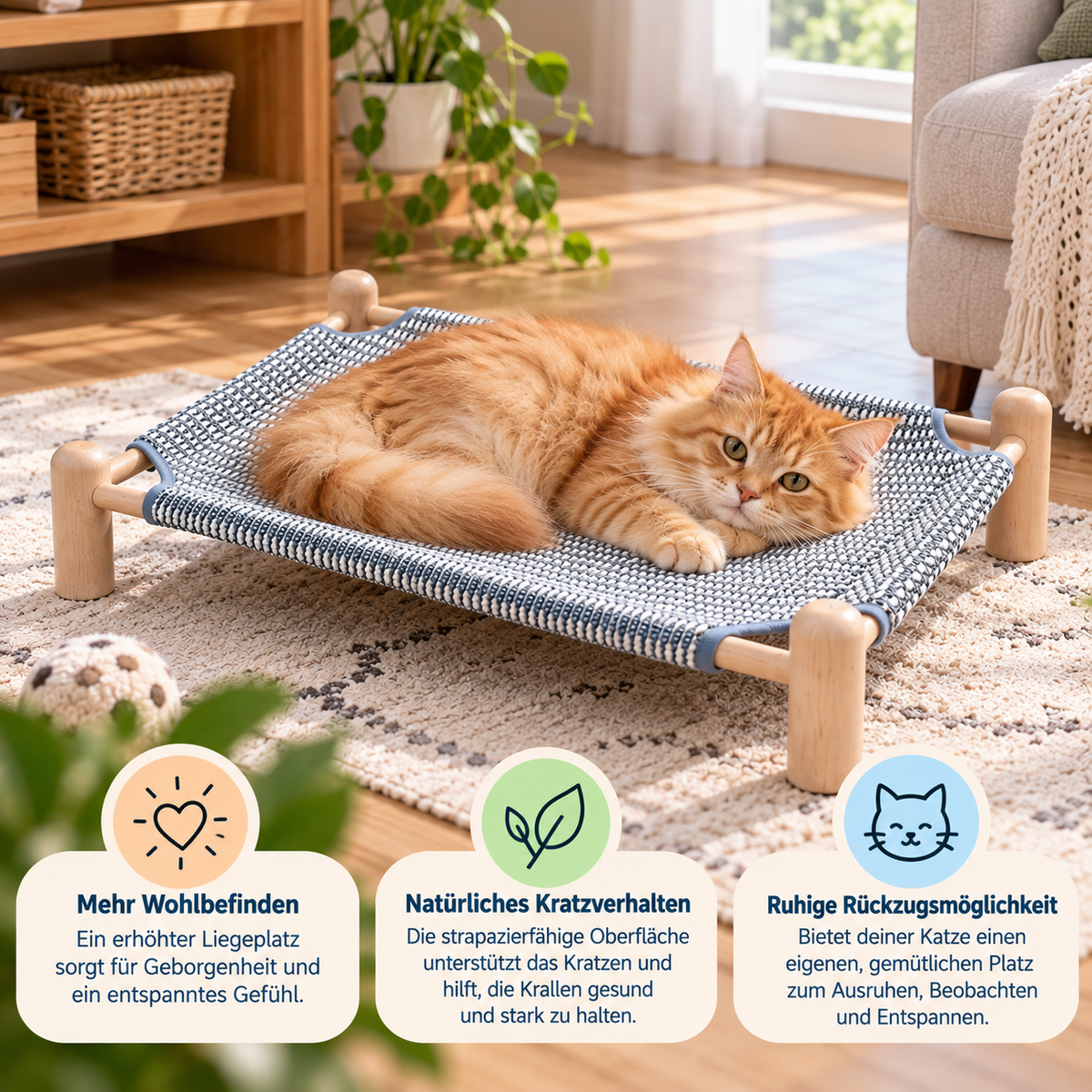 Robuster 2-in-1 hängender Katzenkratzer & Katzenbett