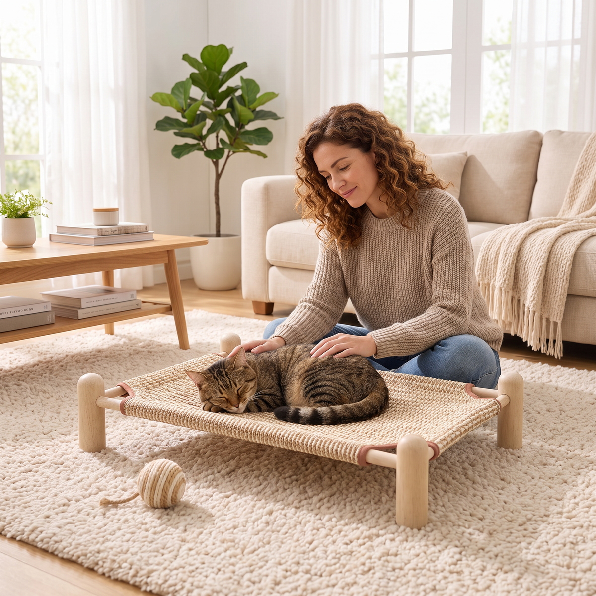 Robuster 2-in-1 hängender Katzenkratzer & Katzenbett