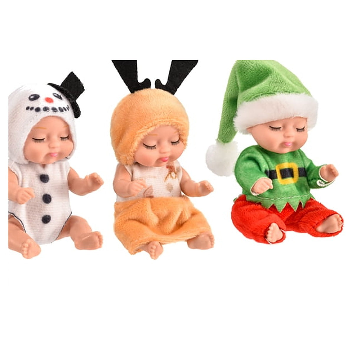 Mini Reborn Babypuppen, Weihnachtsset mit 6 Stück