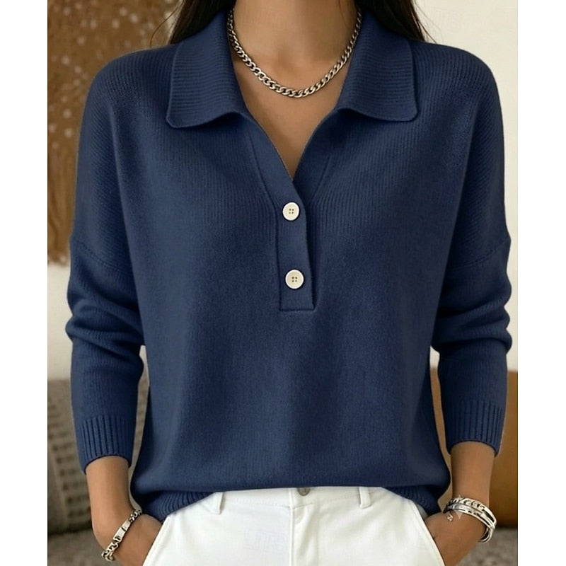 Eliza | Verfeinerter Knopf-Pullover mit Kragen