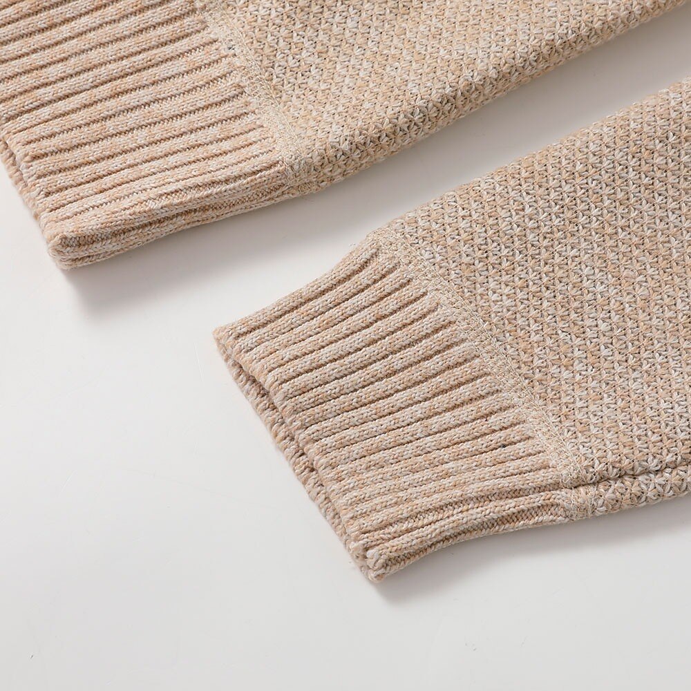 Fleece-Strickjacke mit Reißverschluss und Rippenstrick