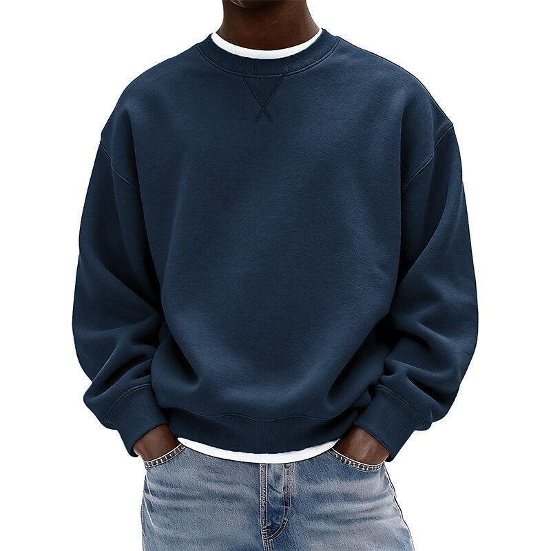 Relaxed Crew Neck Baumwolle Sweatshirt