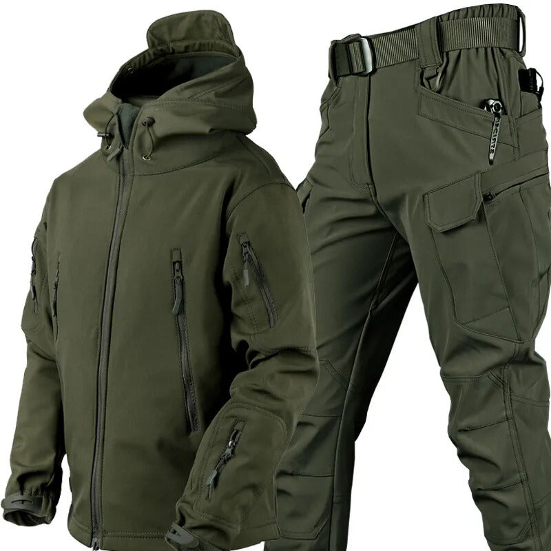Wasserdichtes, winddichtes Outdoor-Set: Jacke und Hose mit Fleecefutter