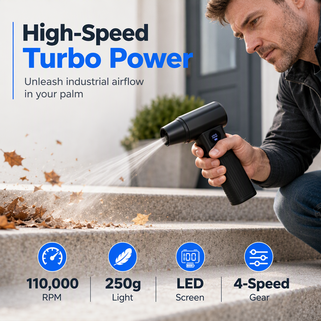 Kabelloser Mini-Turbo-Handventilator mit hoher Geschwindigkeit