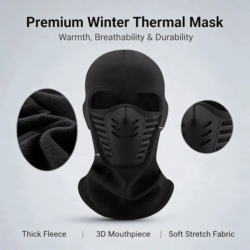 Unisex Fleece Vollgesichts-Sturmhaube Skimaske - Winddicht, Anti-Dunst, Weiche Sport- & Outdoor-Mütze
