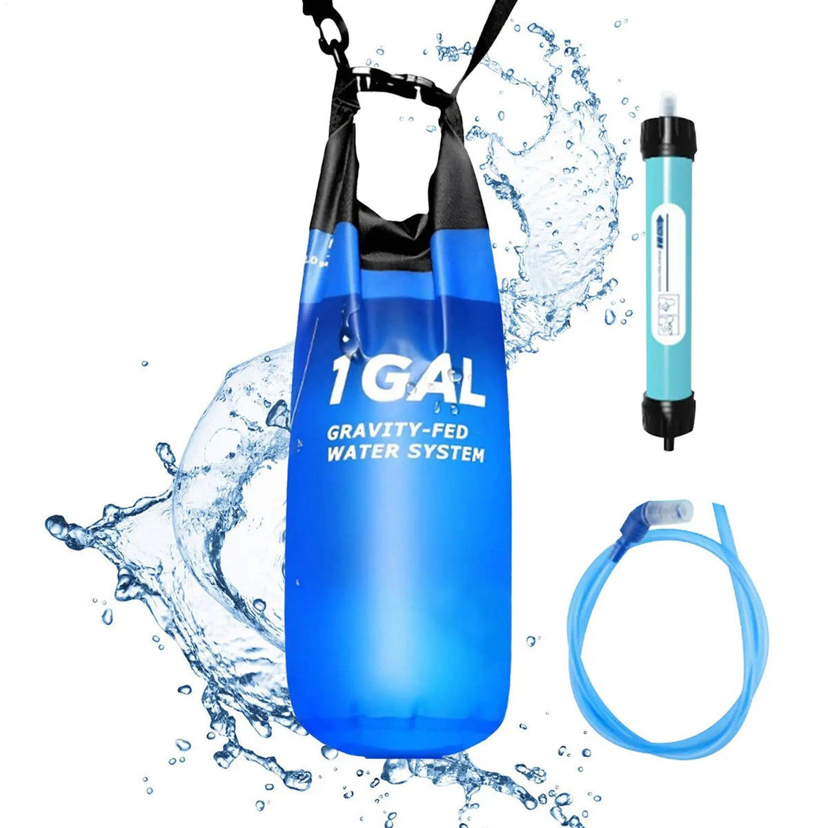 Schwerkraft-Wasserfilter mit 0,01 Mikron Membran, Arbeitsplatten-Filterung, für Camping & Notfälle zu Hause, 1,5L, tragbar