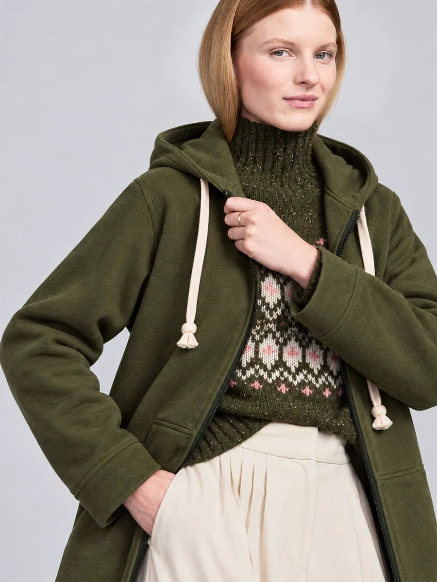 Longline Reißverschluss-Freizeitjacke für Alltags-Layering
