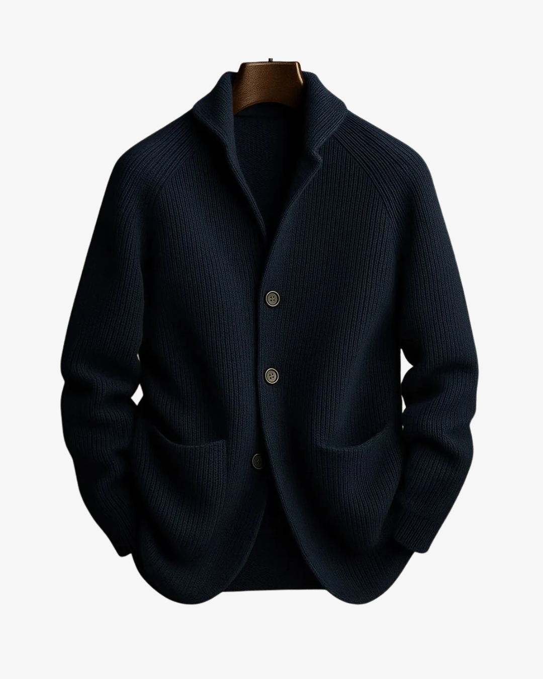 Elliot Taillierte Strick-Strickjacke mit Knopfleiste
