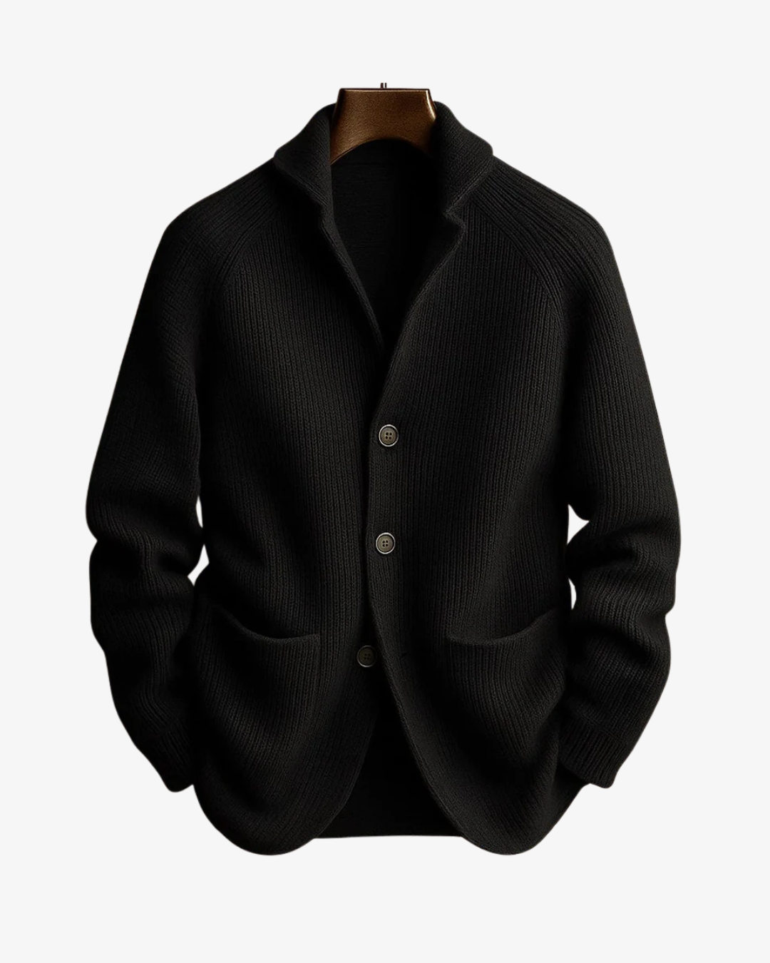 Elliot Taillierte Strick-Strickjacke mit Knopfleiste