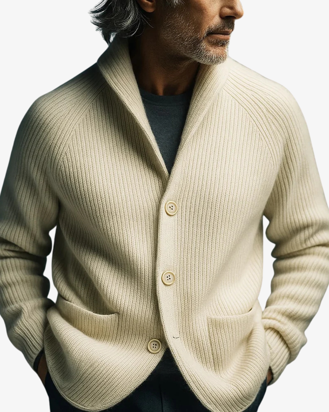 Elliot Taillierte Strick-Strickjacke mit Knopfleiste