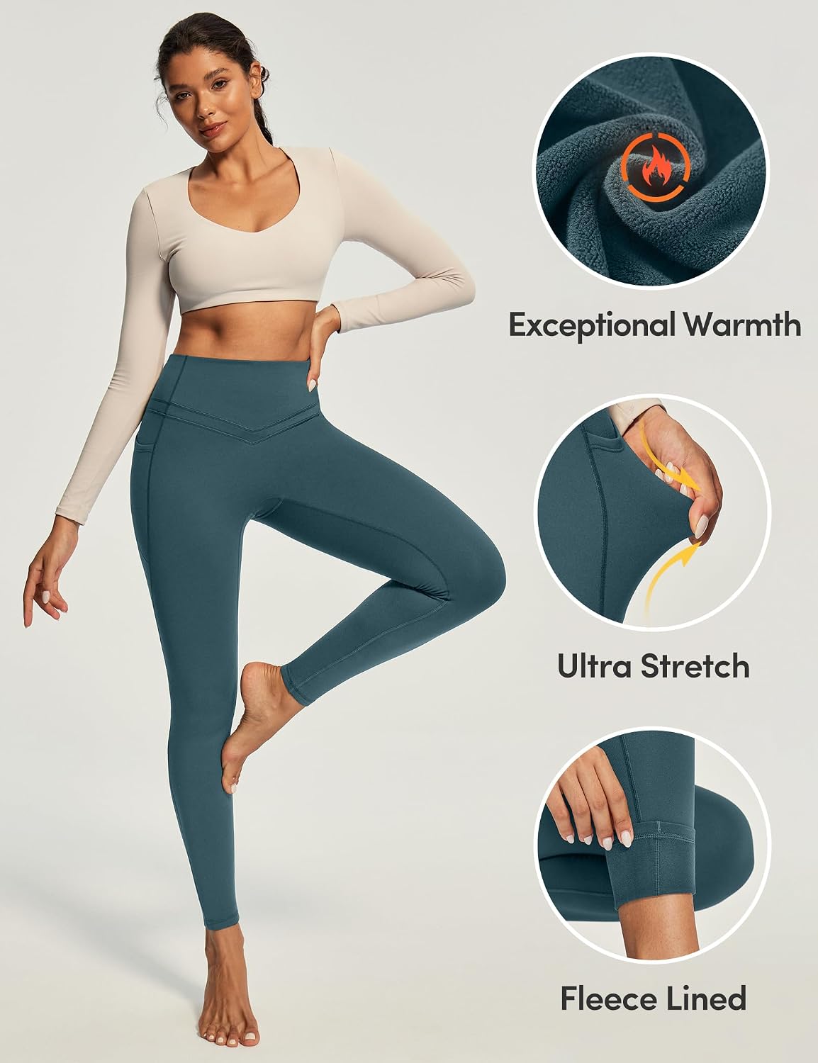 Damen High Waist Kompressions-Leggings mit Bauchkontrolle