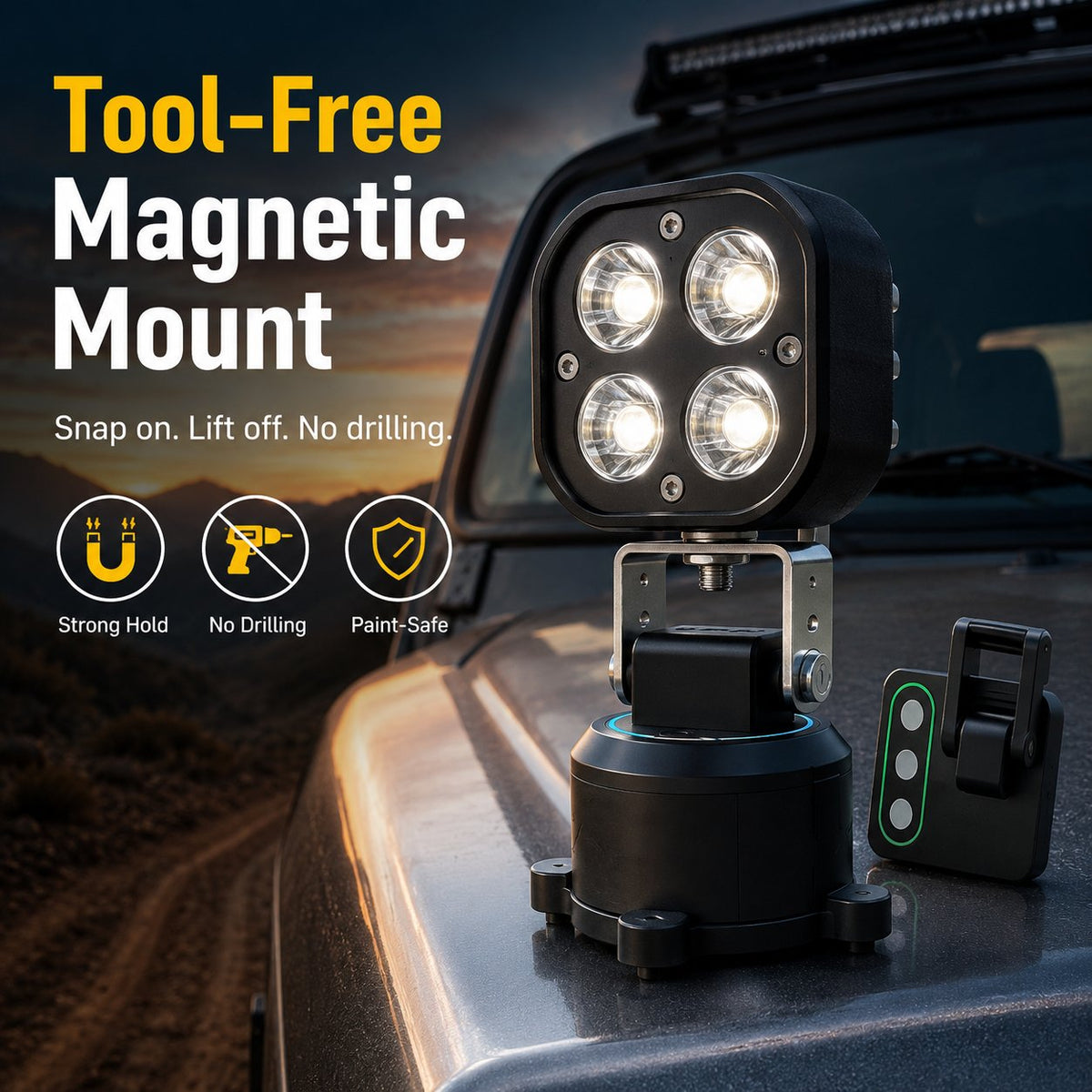 360° Rundum-Magnetisches LED Pod Licht, Tragbares Camping LED Arbeitslicht für Outdoor, Auto, Notfall