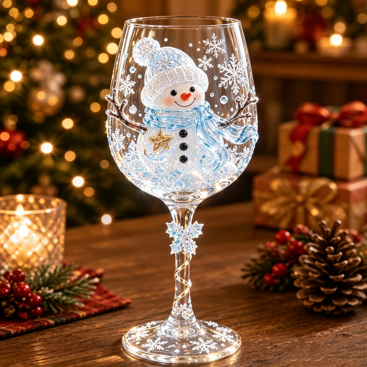 3D Weihnachts-Weingläser – Festliches Nippen mit weihnachtlichem Charme