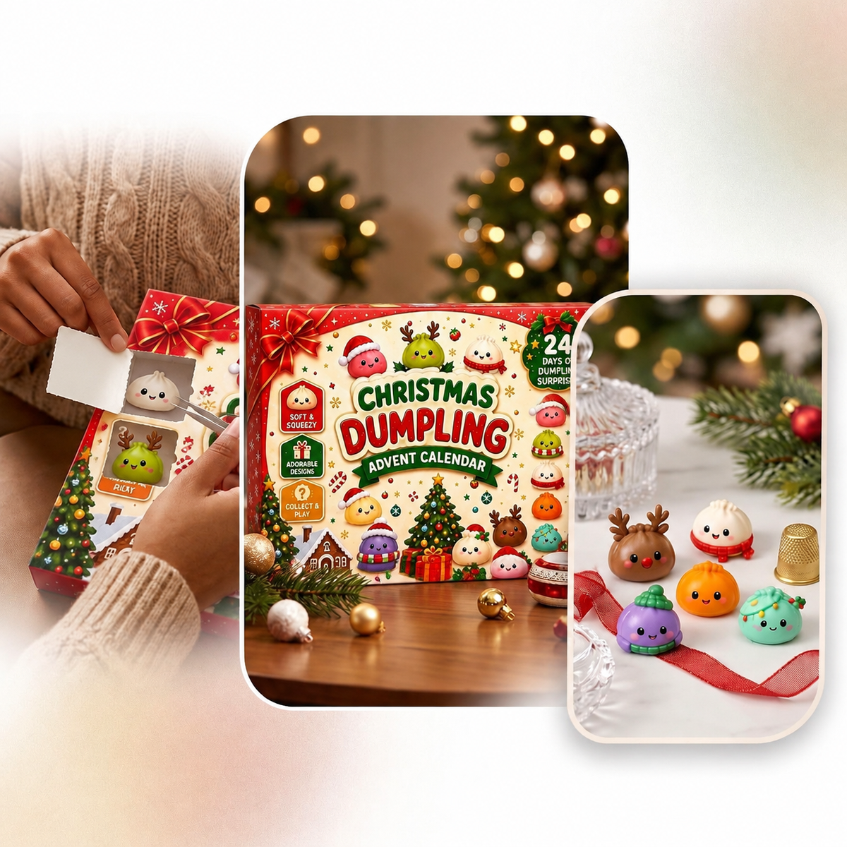 Adventskalender mit 24 Squishy-Überraschungen für Kinder
