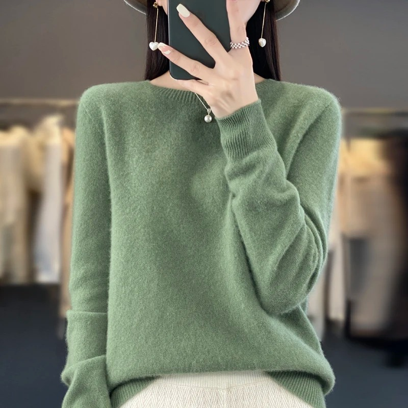 Cashmere Pullover Damen Stilvoller Rundhals, Weich & Komfortabel
