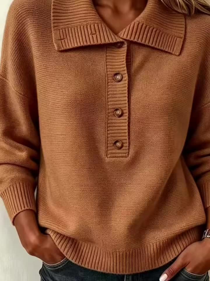 Nicole Damen Herbst-Pullover mit Knöpfen