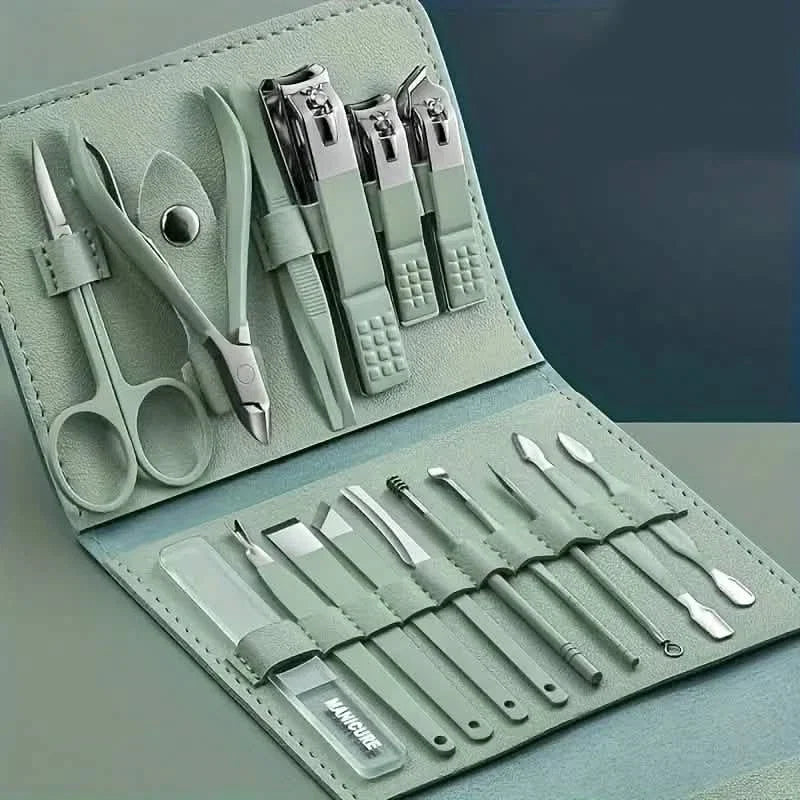 16-teiliges Nagelknipser Maniküre-Set mit tragbarer Reisetasche