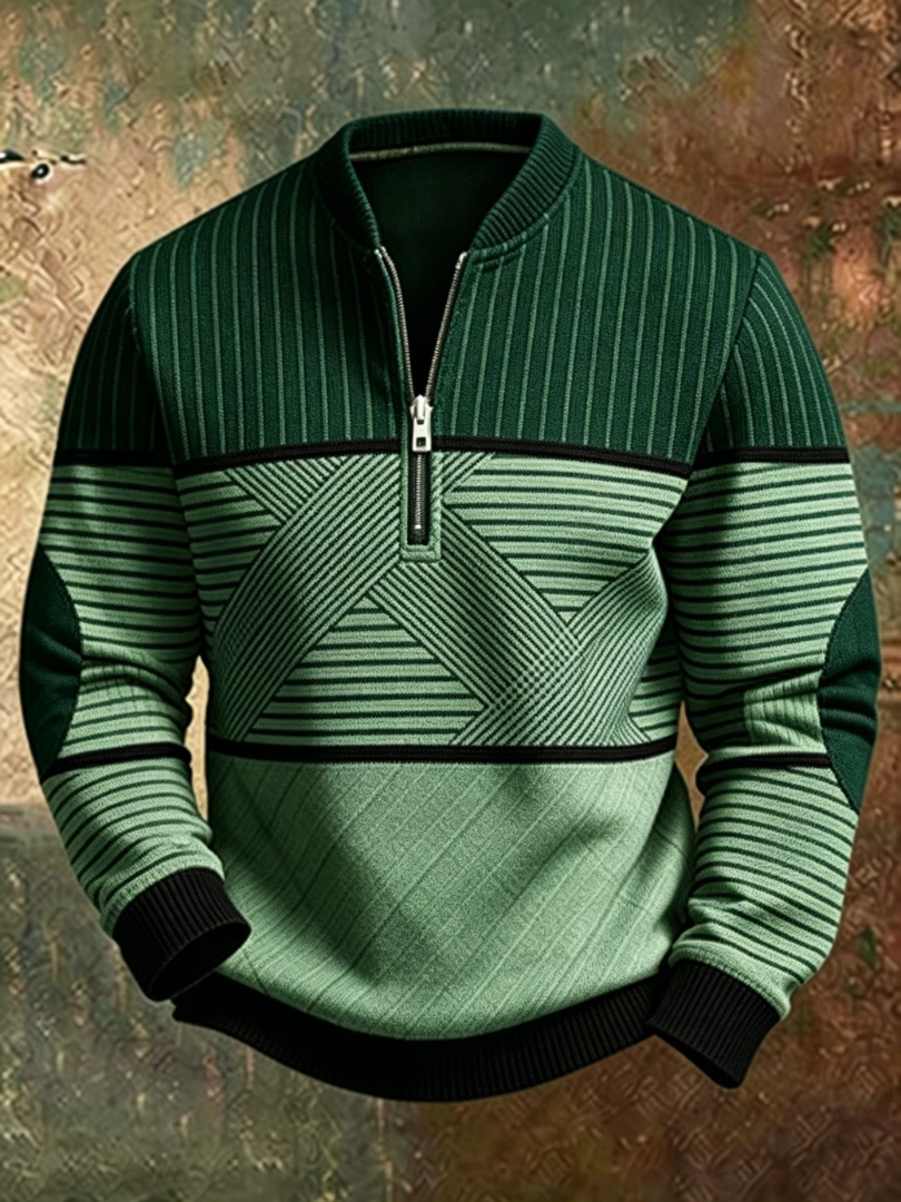 Herren Pullover mit halbem Reißverschluss