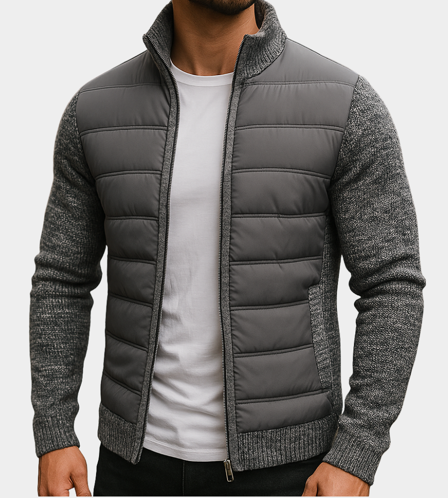 Jacke mit Steppfront und Strickärmeln
