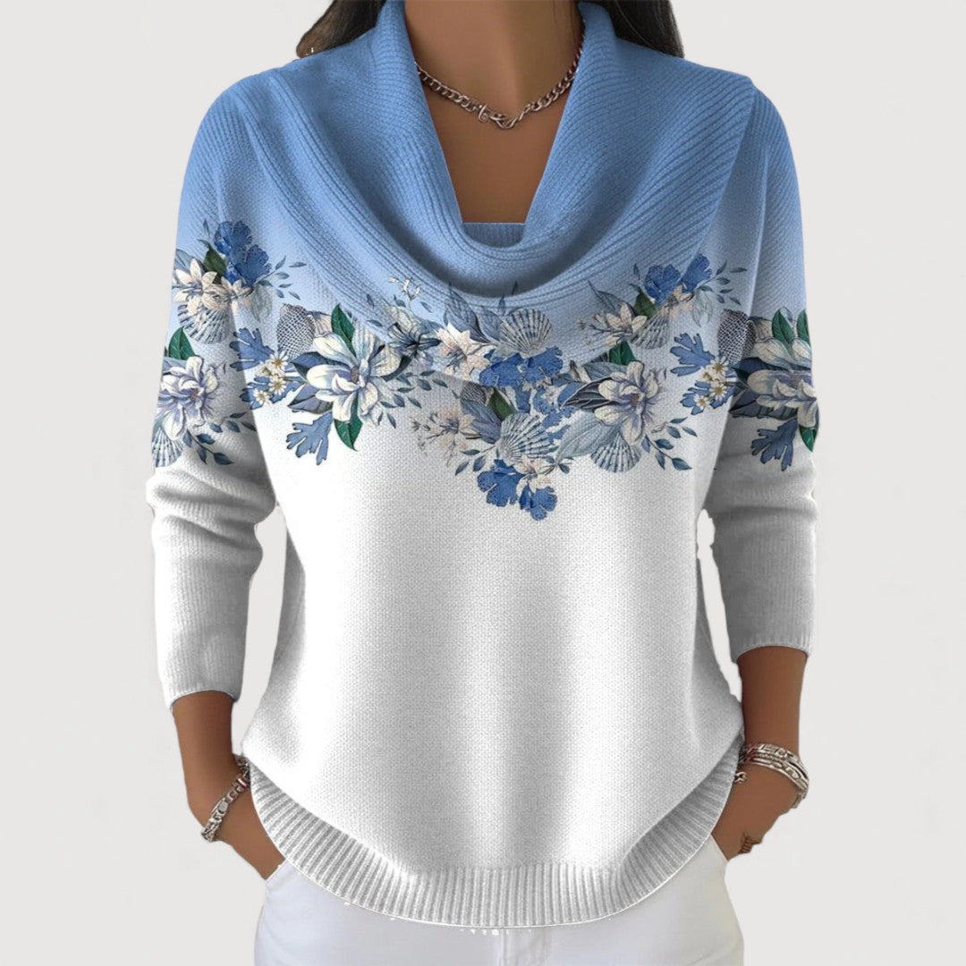 Floraler Rollkragenpullover