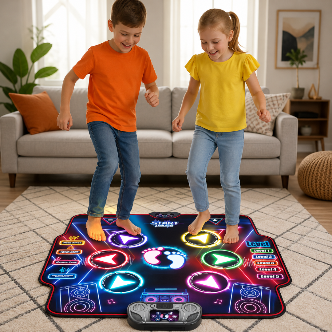Camp Basel | Kinder-Tanzmatte mit Beleuchtung und Bluetooth mit 5 Spielmodi
