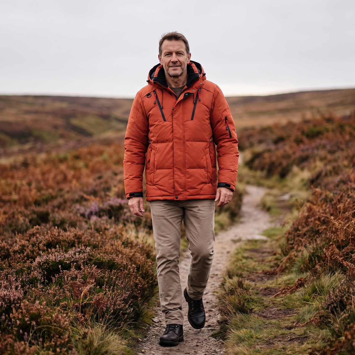 Herren-Pufferjacke - 7-Taschen-Daunenjacke mit Kapuze für den Winter