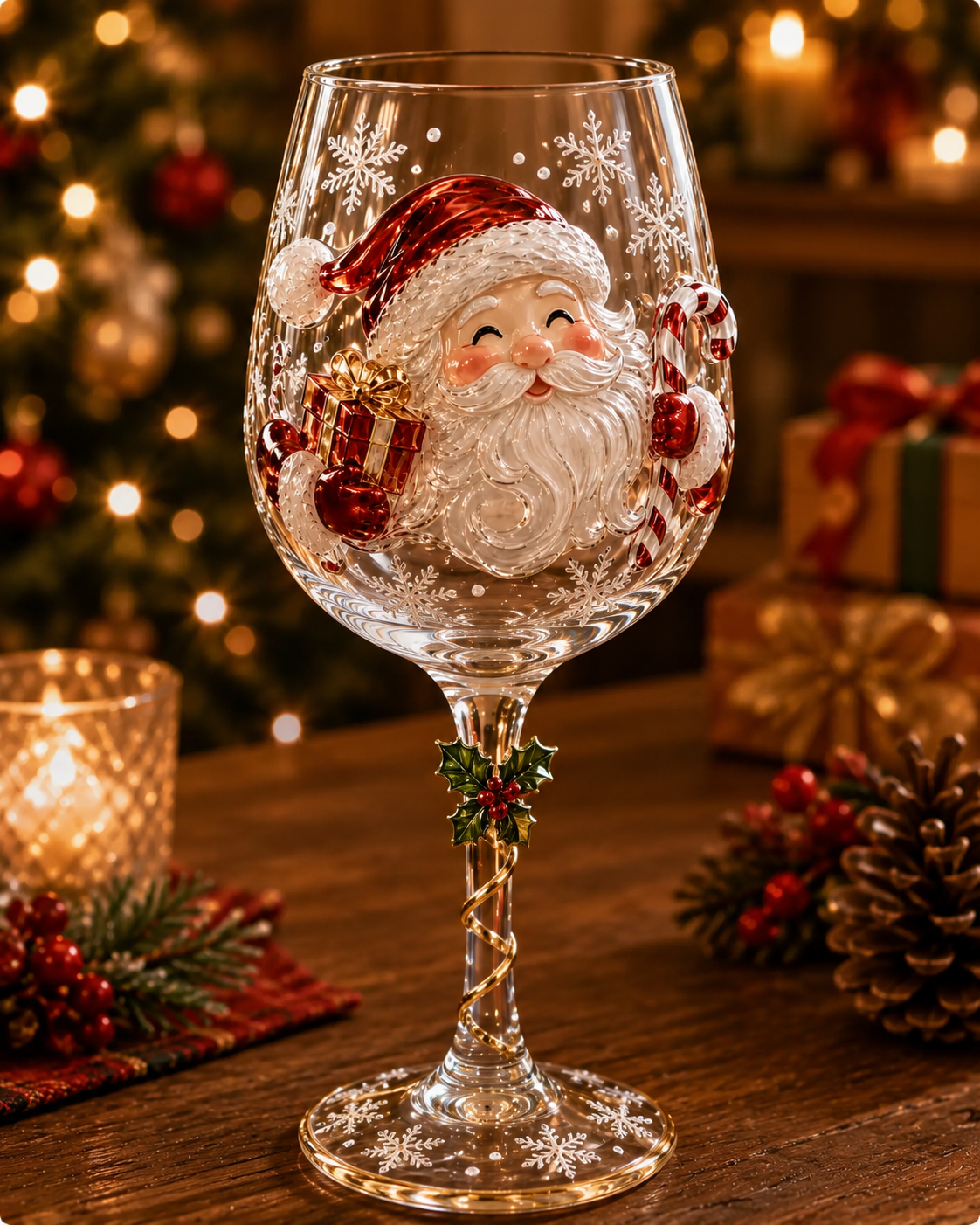 3D Weihnachts-Weingläser – Festliches Nippen mit weihnachtlichem Charme