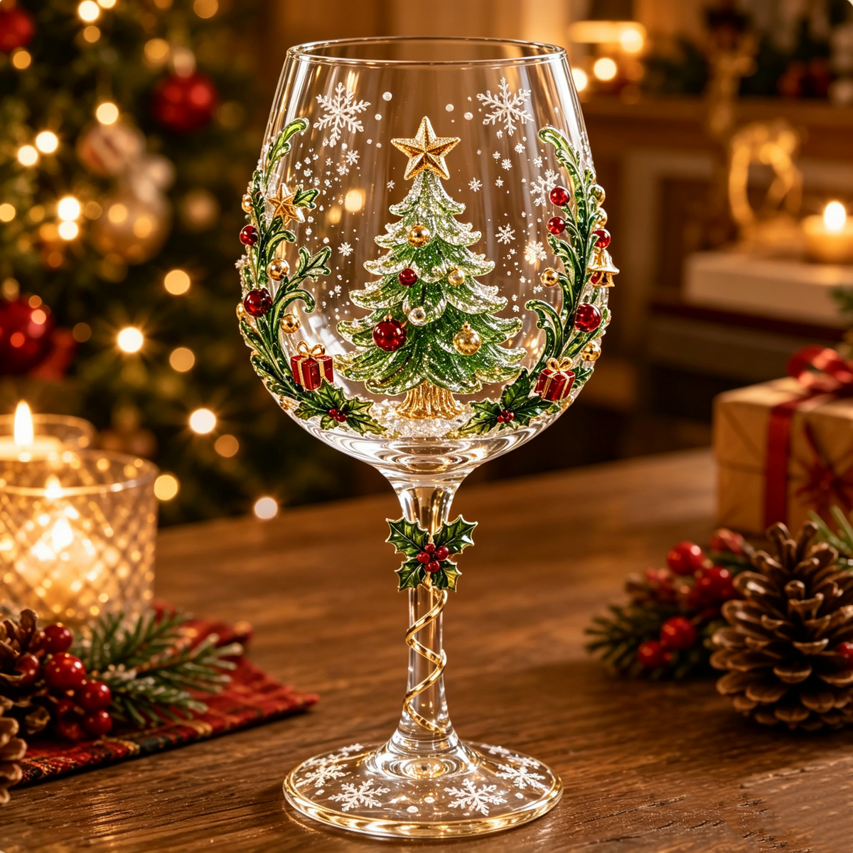 3D Weihnachts-Weingläser – Festliches Nippen mit weihnachtlichem Charme