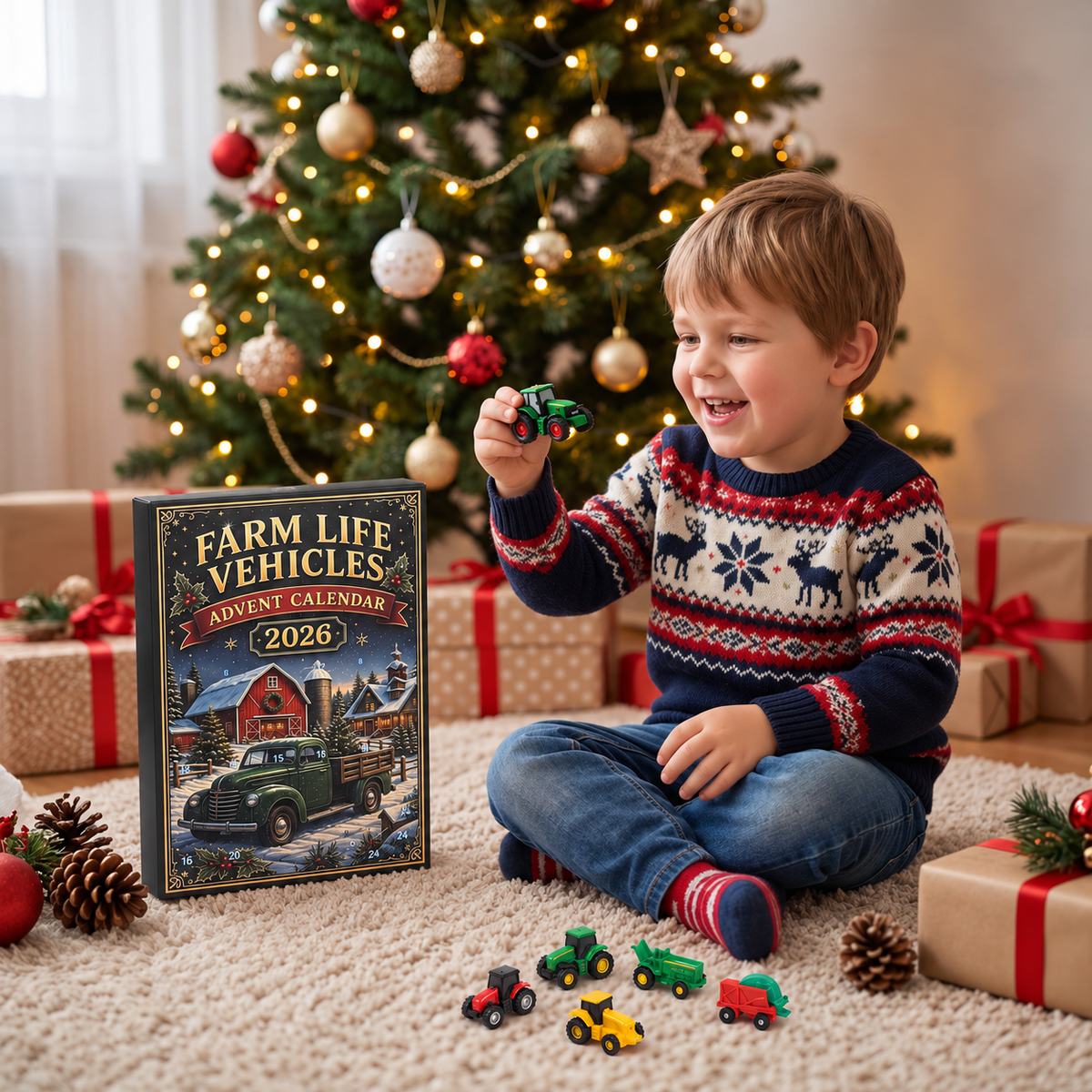 24-Tage Bauernhof-Fahrzeuge Weihnachts-Adventskalender