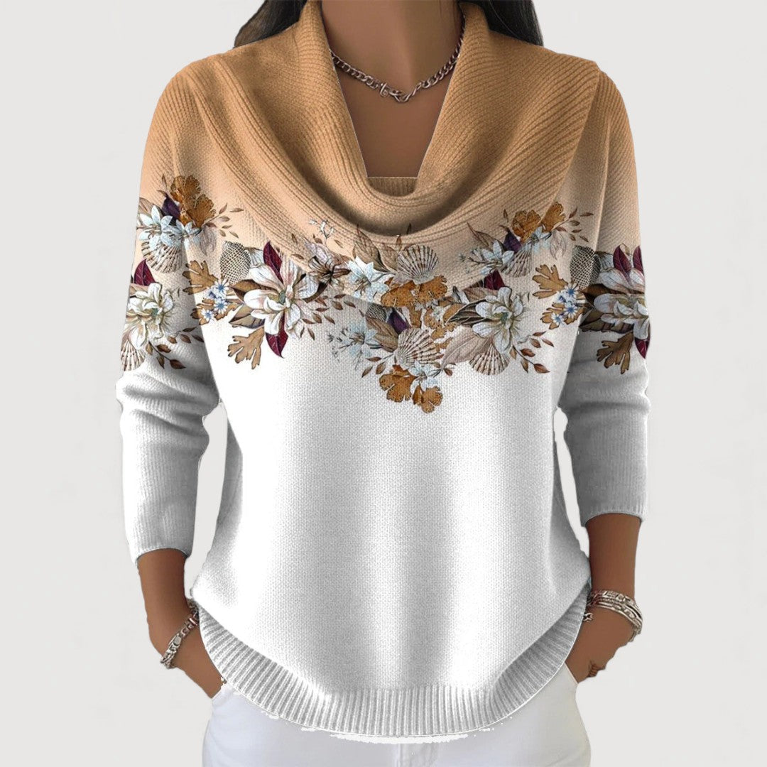 Floraler Rollkragenpullover