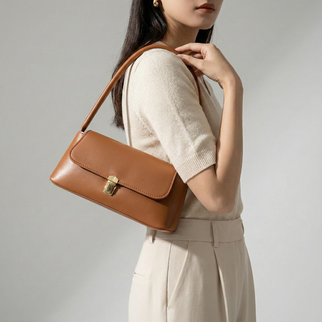 Camp Basel | Retro Schulterhandtasche mit Überschlag
