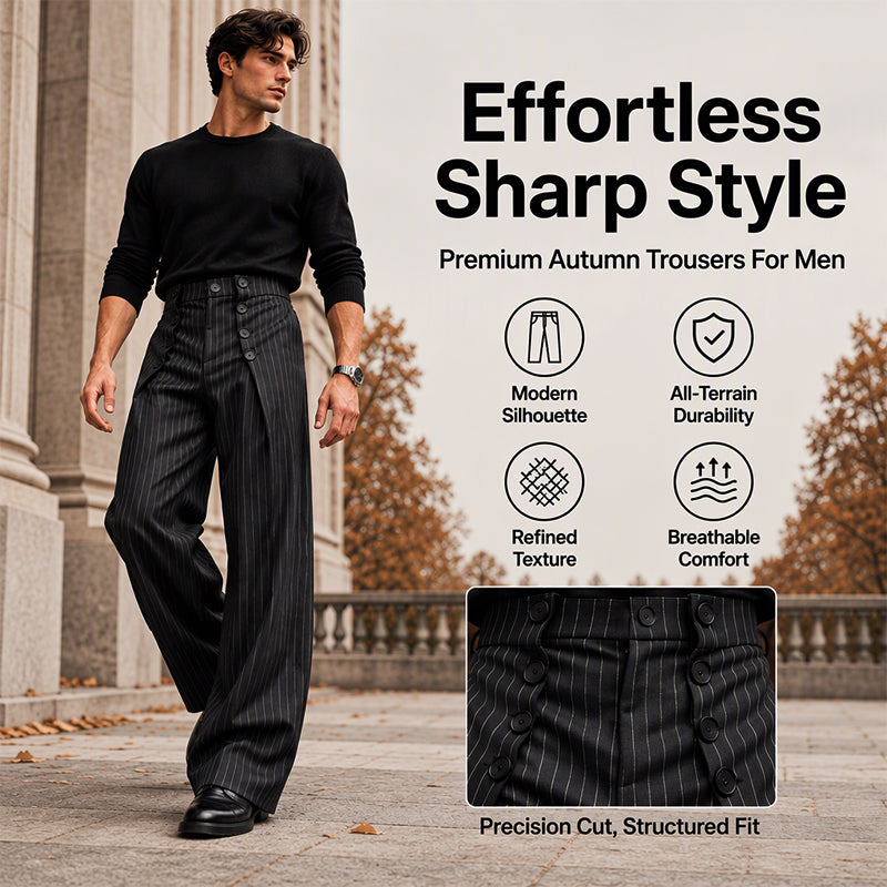 Herren Zweireihige High-Waist Hose mit maßgeschneiderter Taille