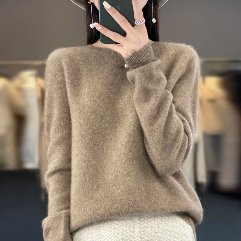 Cashmere Pullover Damen Stilvoller Rundhals, Weich & Komfortabel